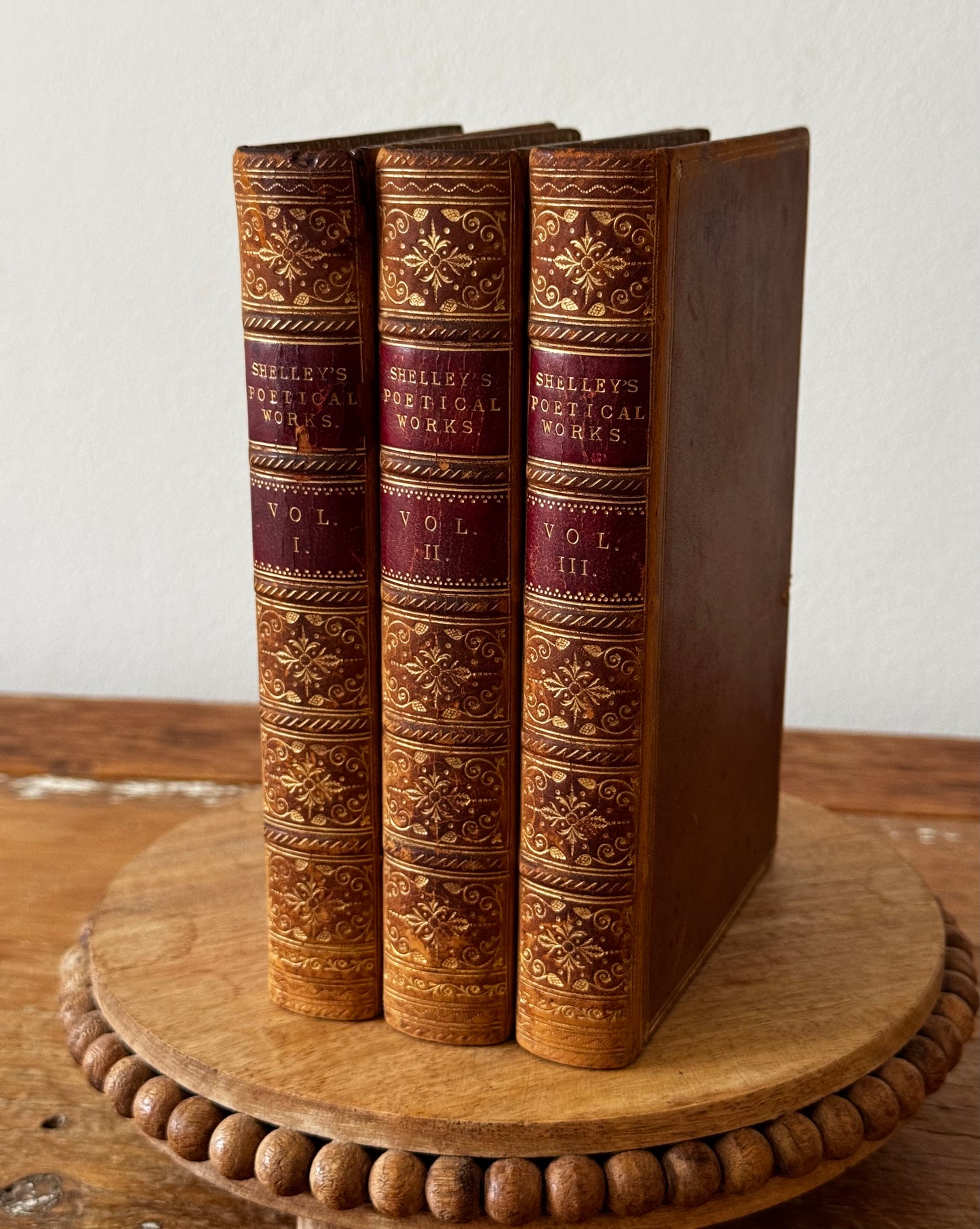 The Poetical Works of Percy Bysshe Shelley Full Leather 1857 Set