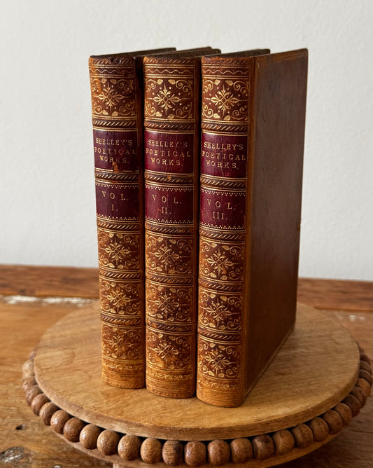 The Poetical Works of Percy Bysshe Shelley Full Leather 1857 Set