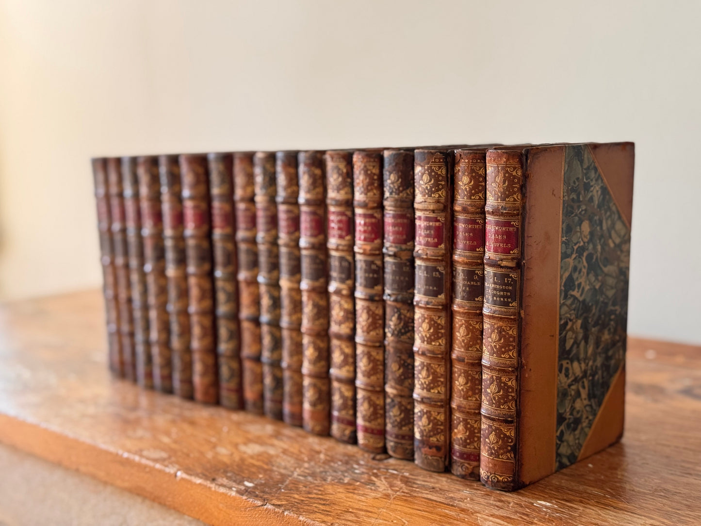 Antique 1832-1833 Full 18 Volume Set of Tales & Novels by Maria Edgeworth