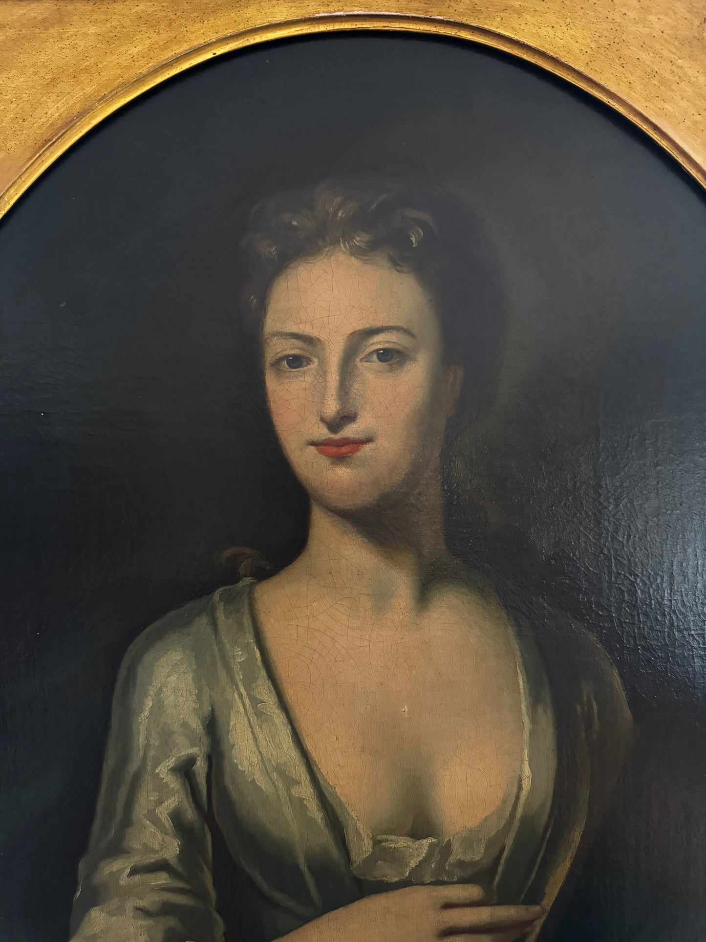 RESERVED for MARGUERITE Antique Late 18th Century Oil On Canvas Portrait Painting Of A Young Woman