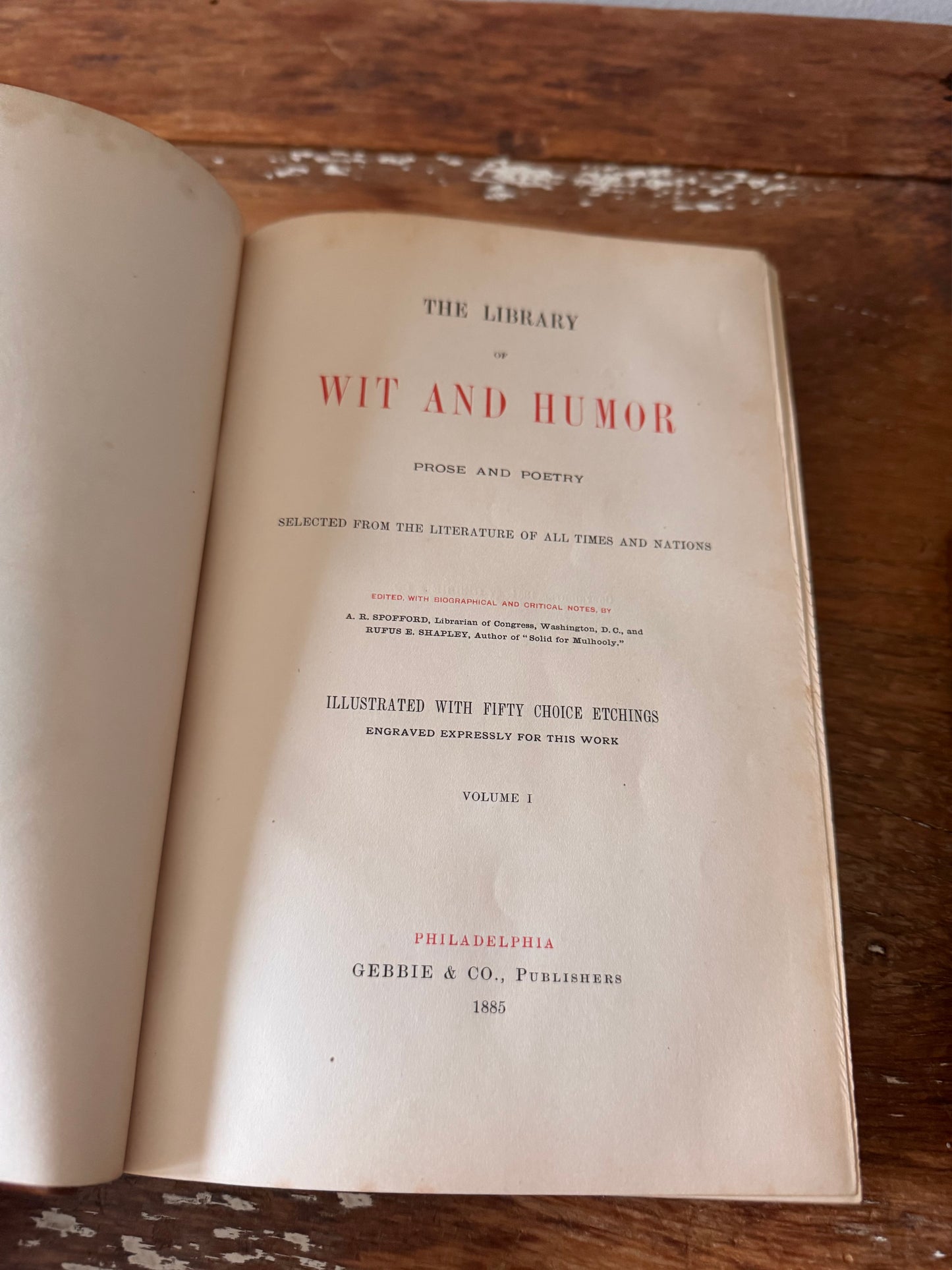 Antique Victorian Complete Book Set The Library Of Wit & Humor 1885 Mark Twain