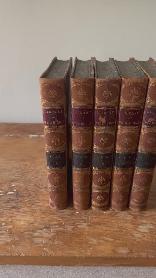 Antique Victorian Complete Book Set The Library Of Wit & Humor 1885 Mark Twain
